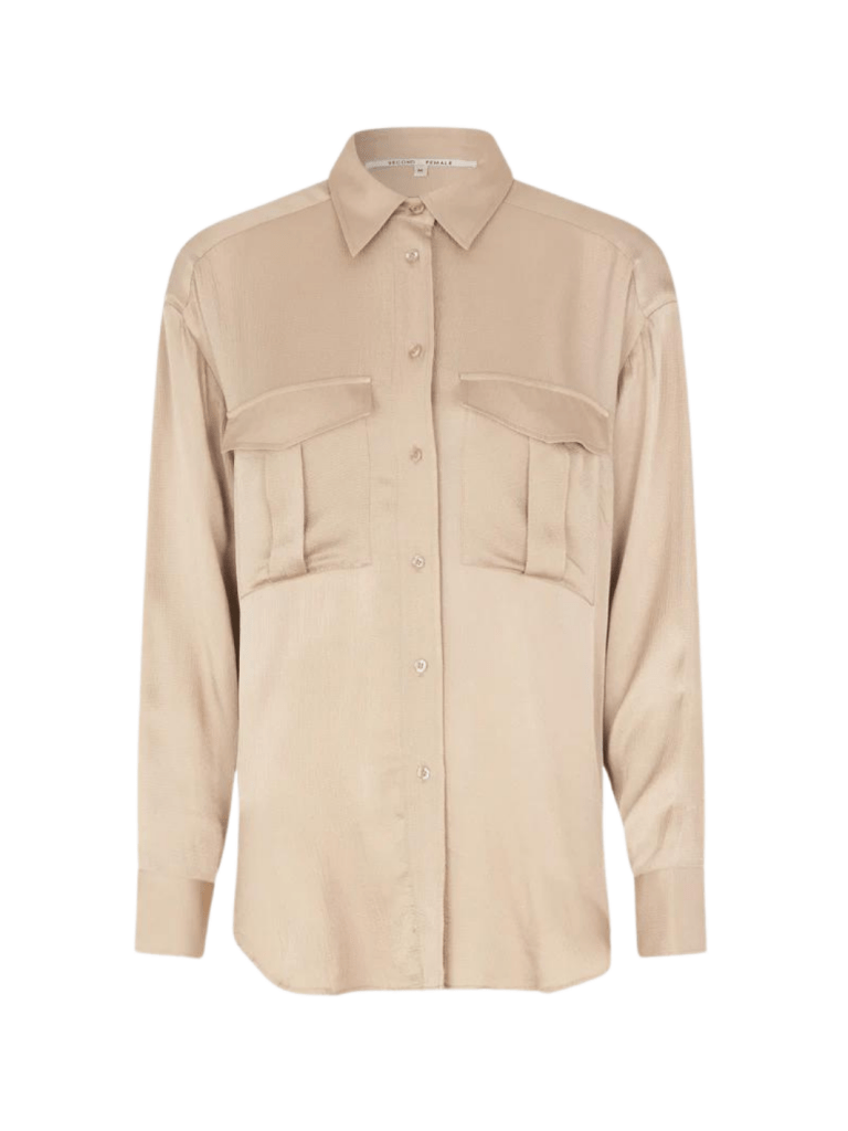 Sandfarvet Second Female Noma Skjorte XS Second Female