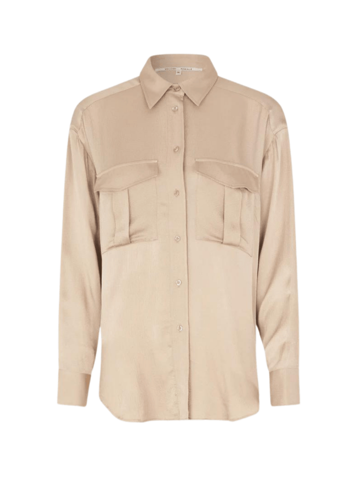 Sandfarvet Second Female Noma Skjorte XS Second Female