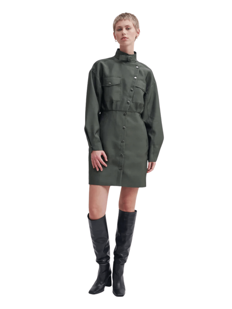 Second Female Armygrøn Elegance New Kjole – saleshoppen.dk