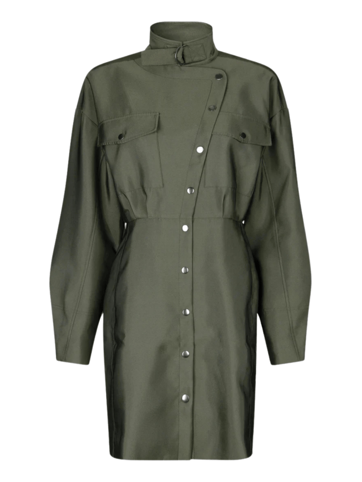 Second Female Armygrøn Elegance New Kjole XS Second Female