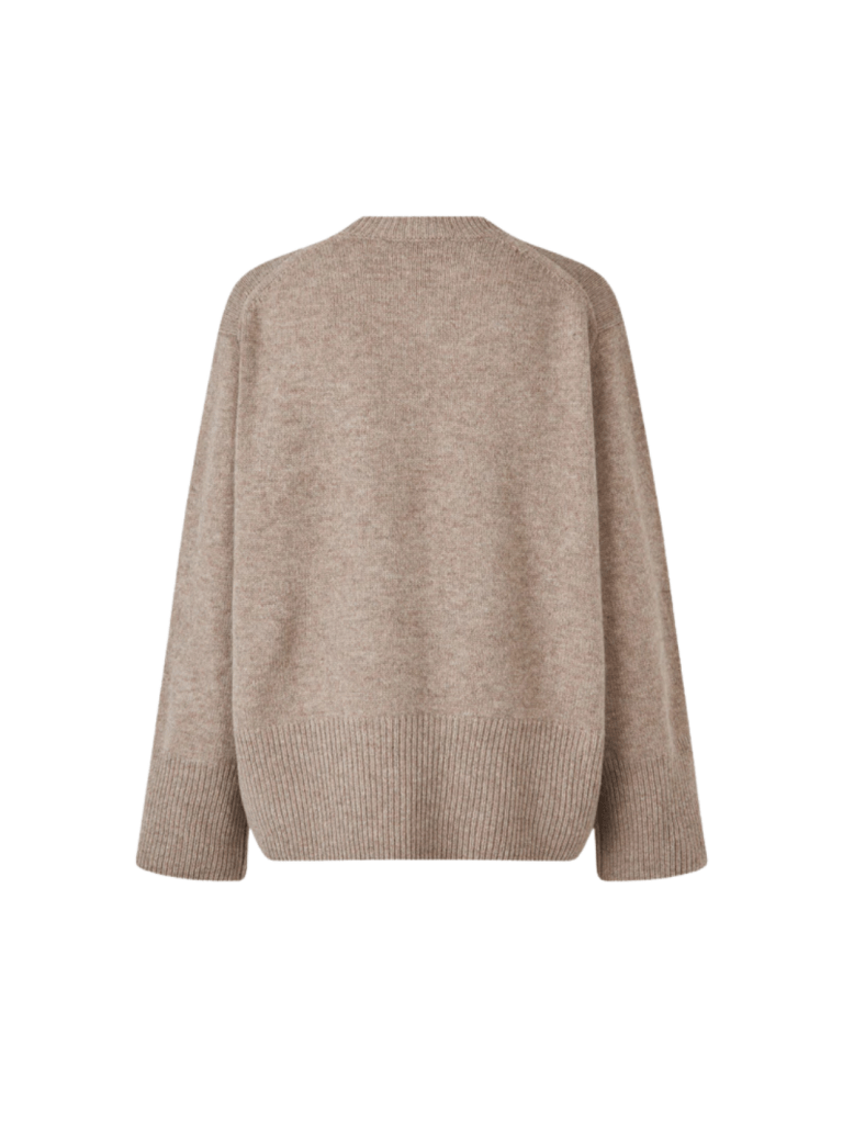 Second Female Beige Alpha Rundhals Uld Strik M Second Female