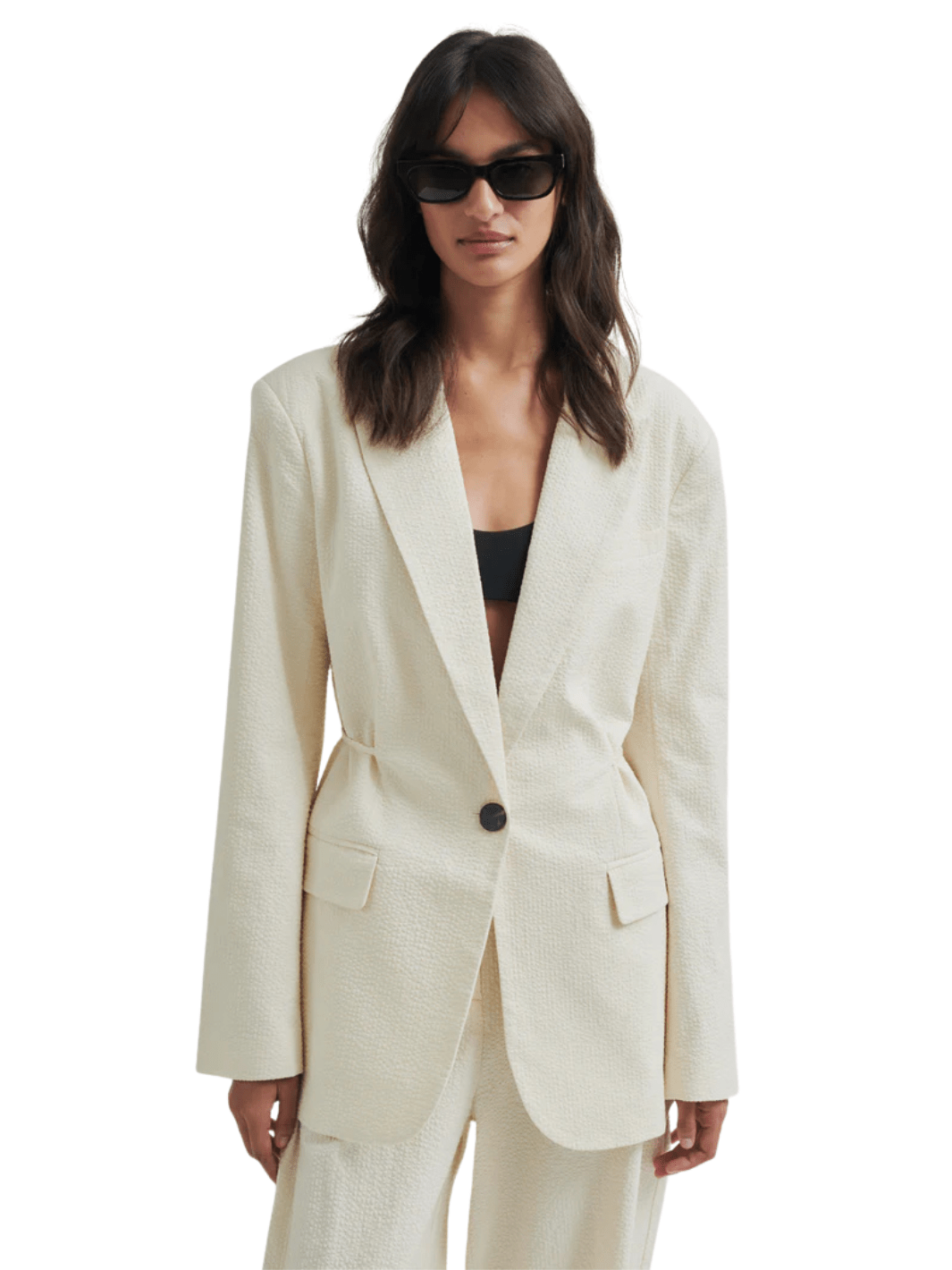 Second Female Cremehvid Wavy Blazer S Second Female