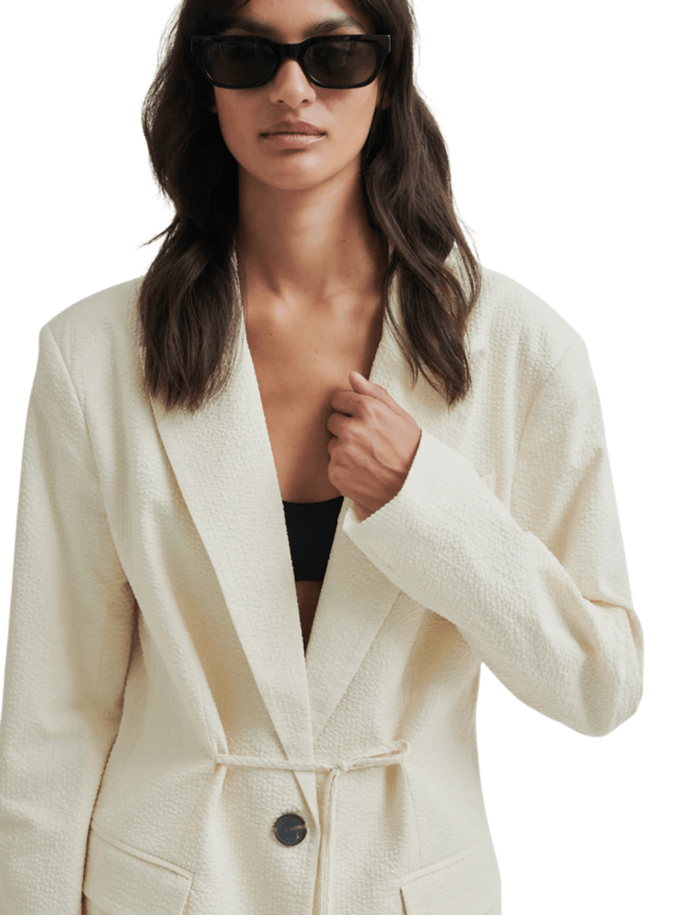 Second Female Cremehvid Wavy Blazer S Second Female