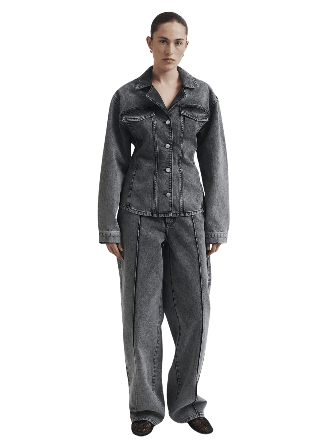 Second Female Grå Columdore Denimjakke XS Second Female