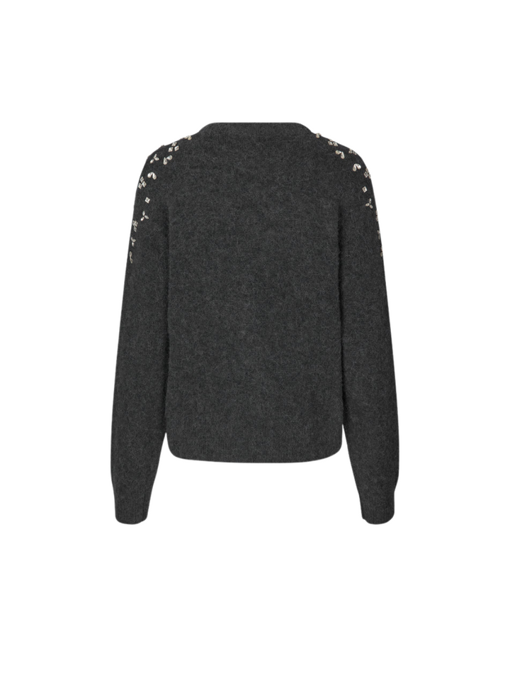 Second Female Mørkegrå Sparkling O - Neck Strik Second Female