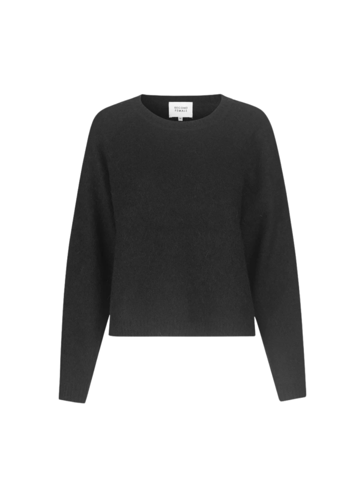 Second Female Sort Brook Strik Med Rund Hals S Second Female