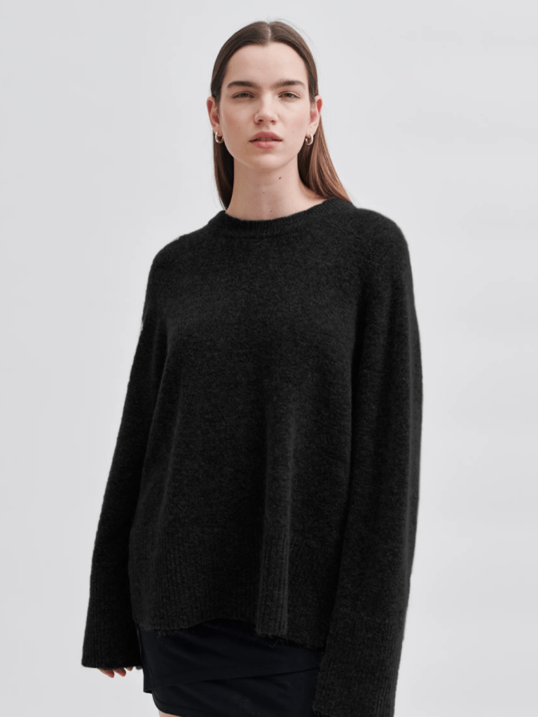 Second Female Sort Brookline Strik Med Rund Hals XS Second Female