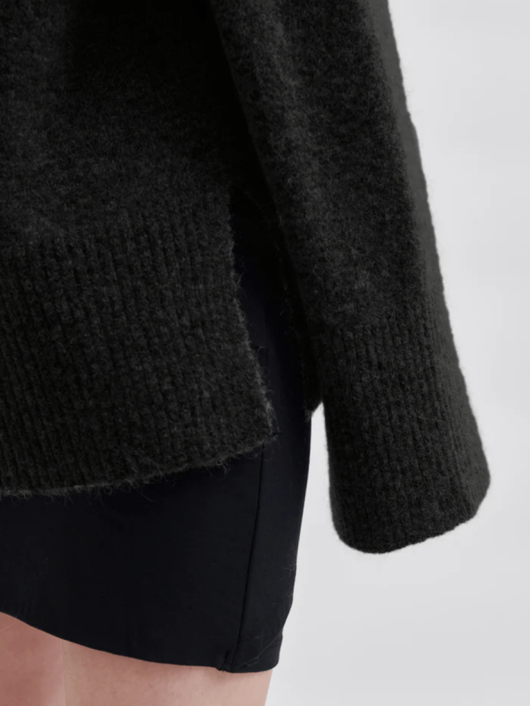 Second Female Sort Brookline Strik Med Rund Hals XS Second Female