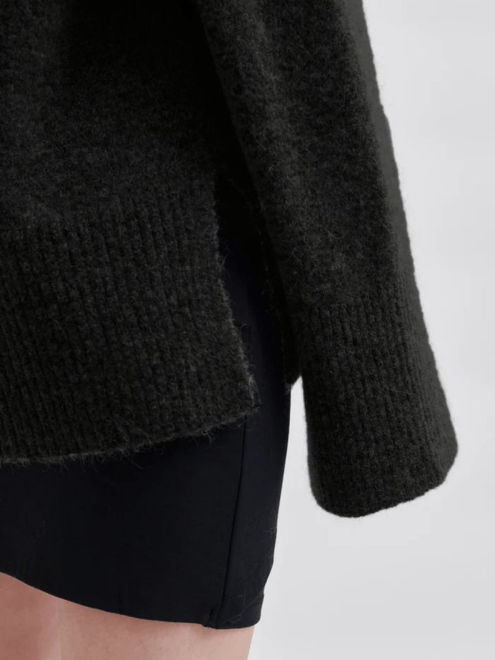 Second Female Sort Brookline Strik Med Rund Hals XS Second Female