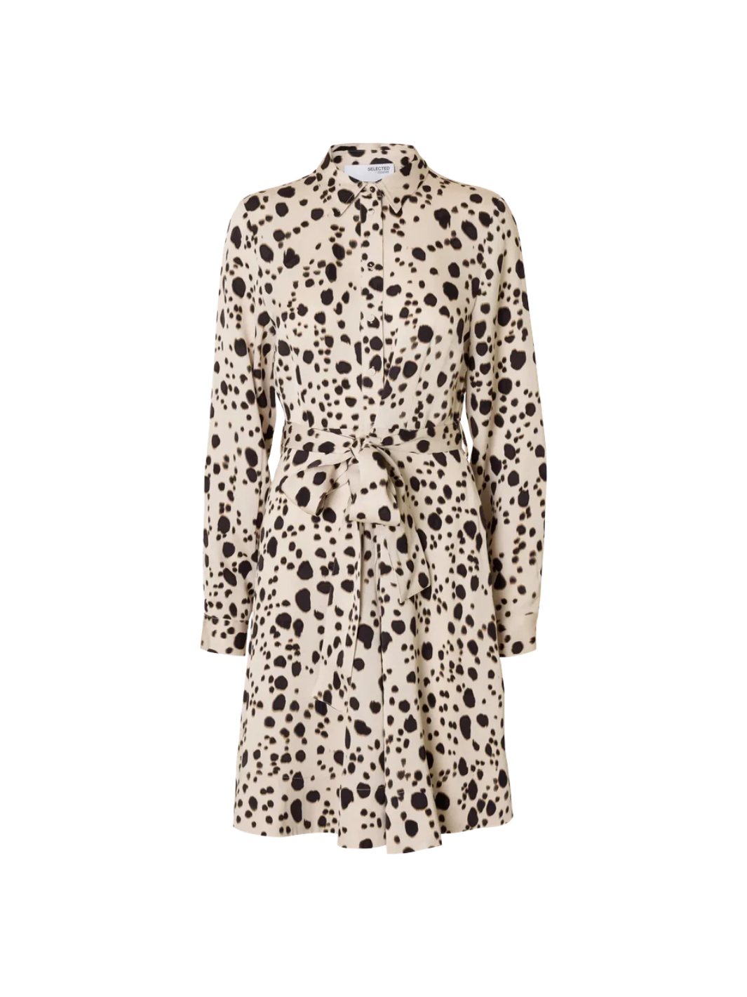 Selected Femme kjole - elegant med et råt twist. Med stilfuldt dyreprint.