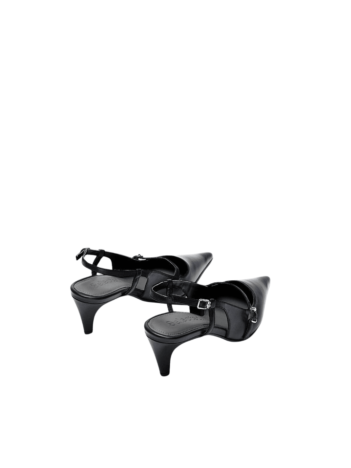 Selected Femme Sort Læder Slingback 37 Selected