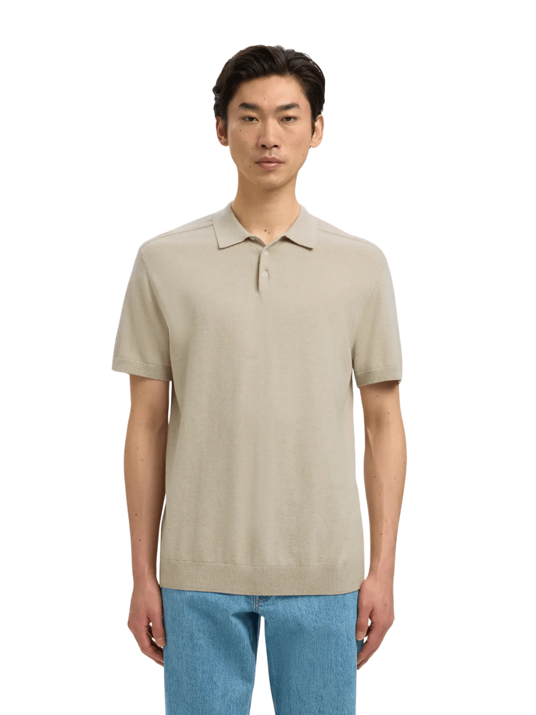 Selected Homme Beige Strik Polo Beige Selected