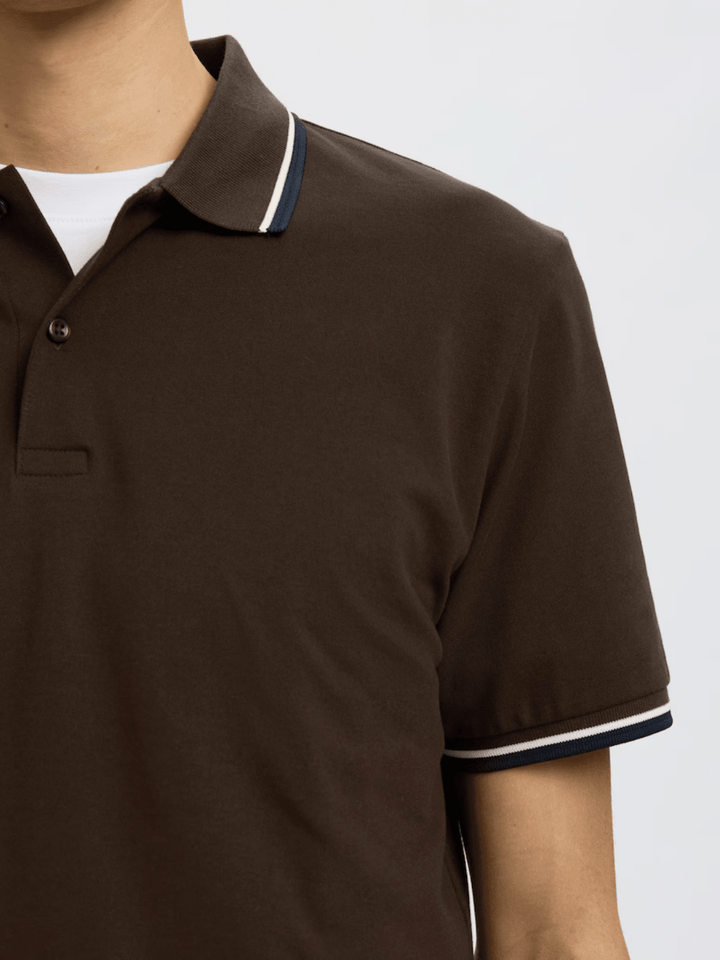 Selected Homme Mørkebrun Atlas Sport Polo mørkebrun Selected