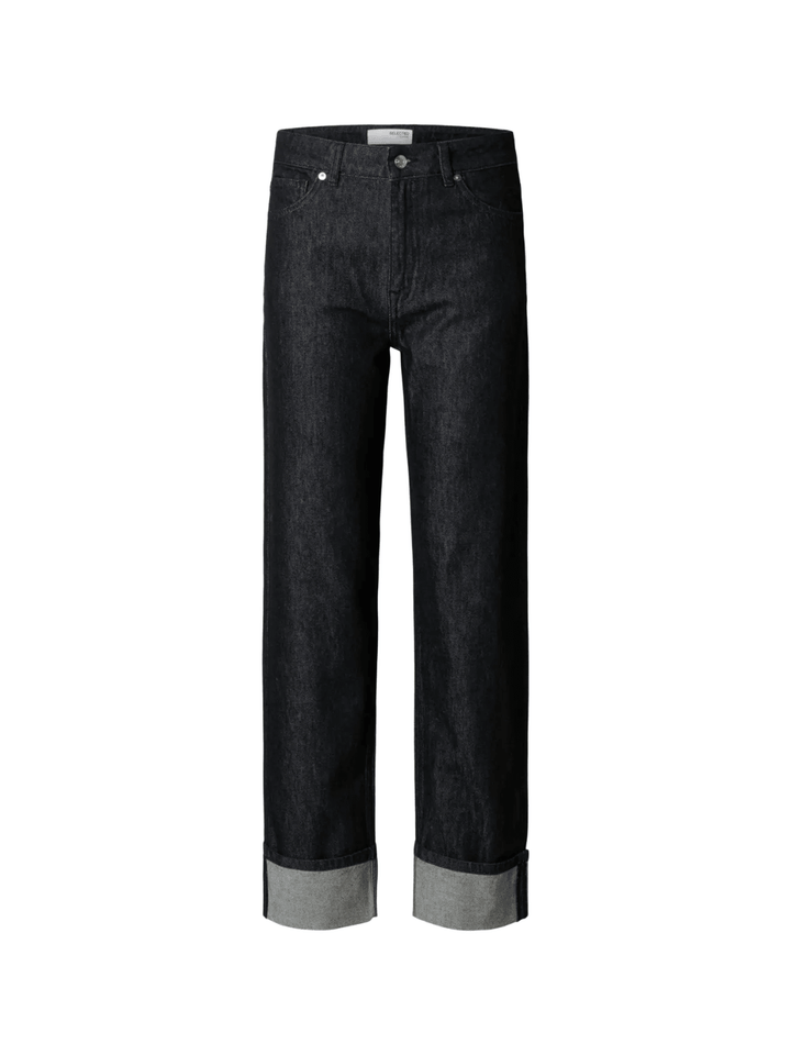 Selected Sorte Straight Denim Jeans Til Damer 25/32 Selected