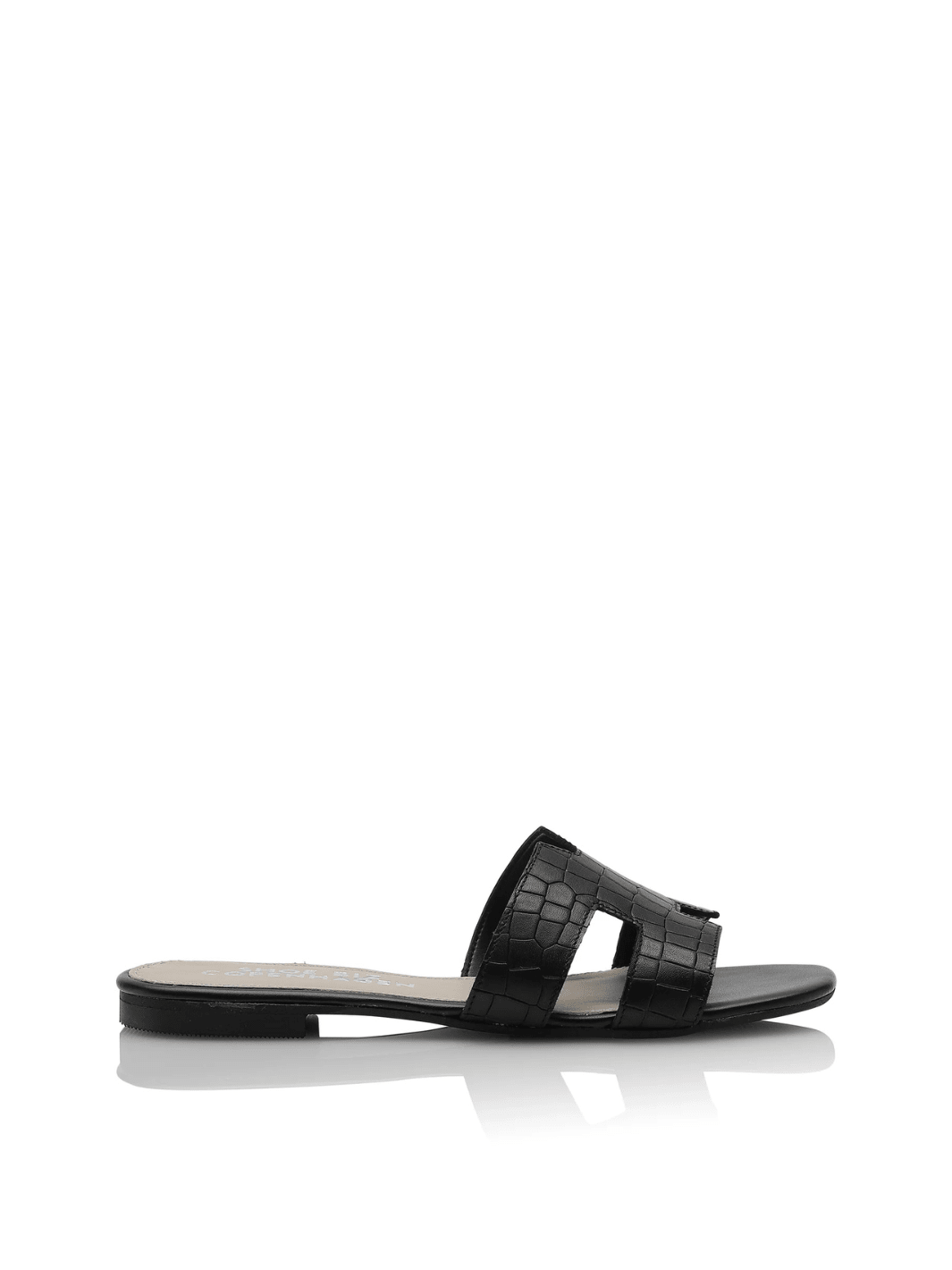 Shoe Biz Claire Croco Slipper I Sort Læder 35 Shoe Biz