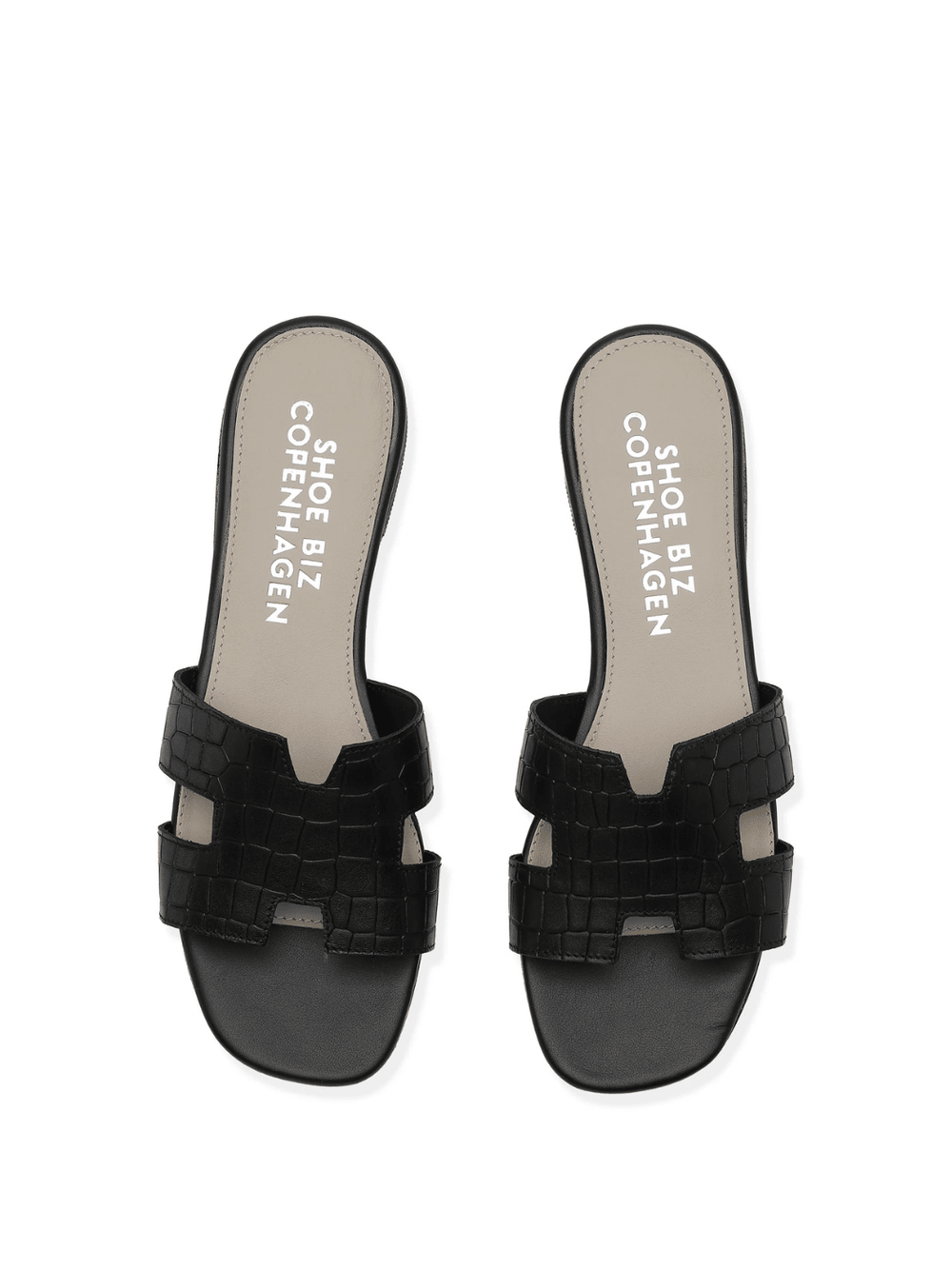 Shoe Biz Claire Croco Slipper I Sort Læder 35 Shoe Biz