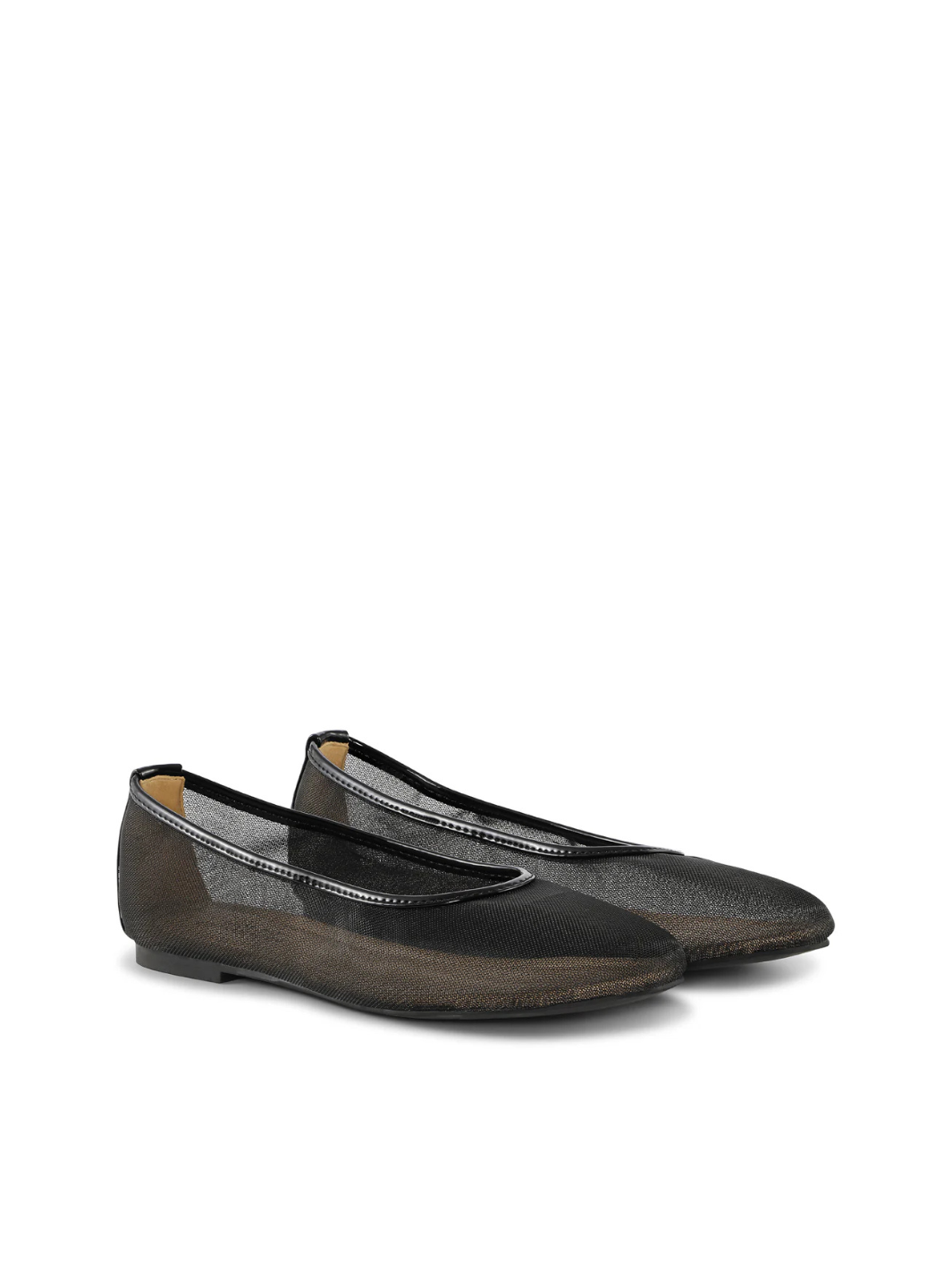 Shoe Biz Copenhagen Pomona Close ballerina i sort transparent mesh