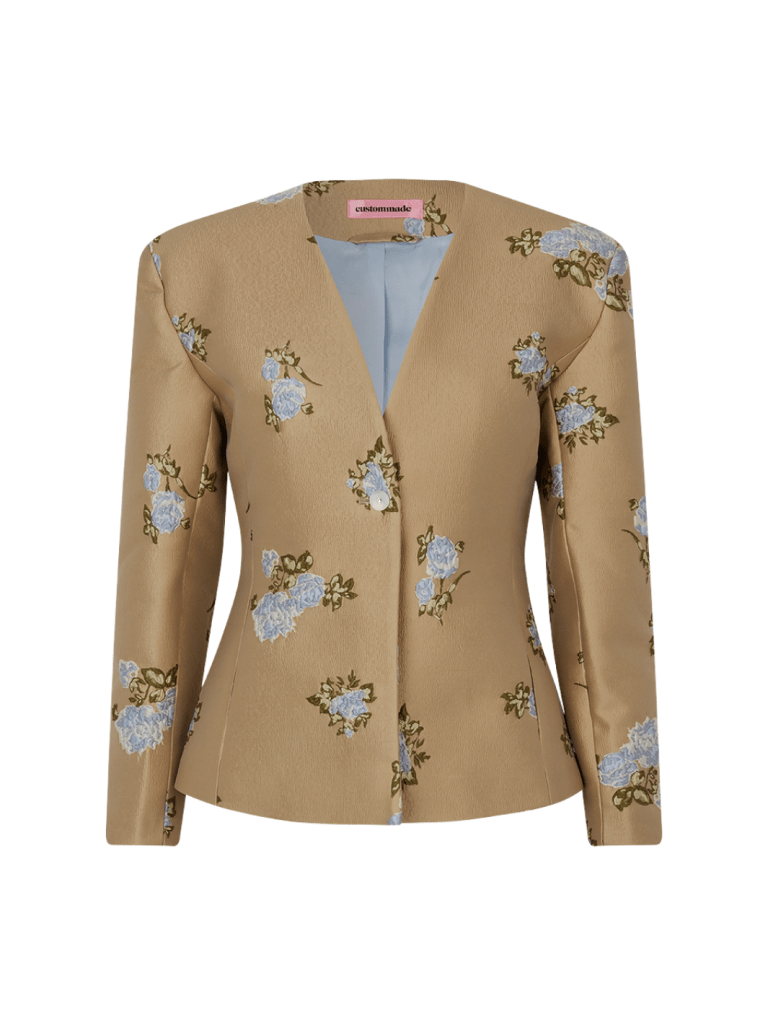 Skinnende Beige Mønstret Fabia Custommade Blazer 34/XS Custommade