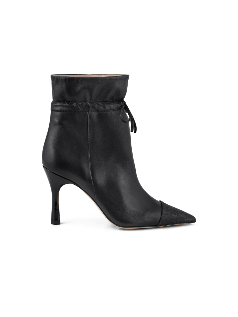 Sort Amanda Custommade ankelstøvle med bindedetaljer 36 Custommade