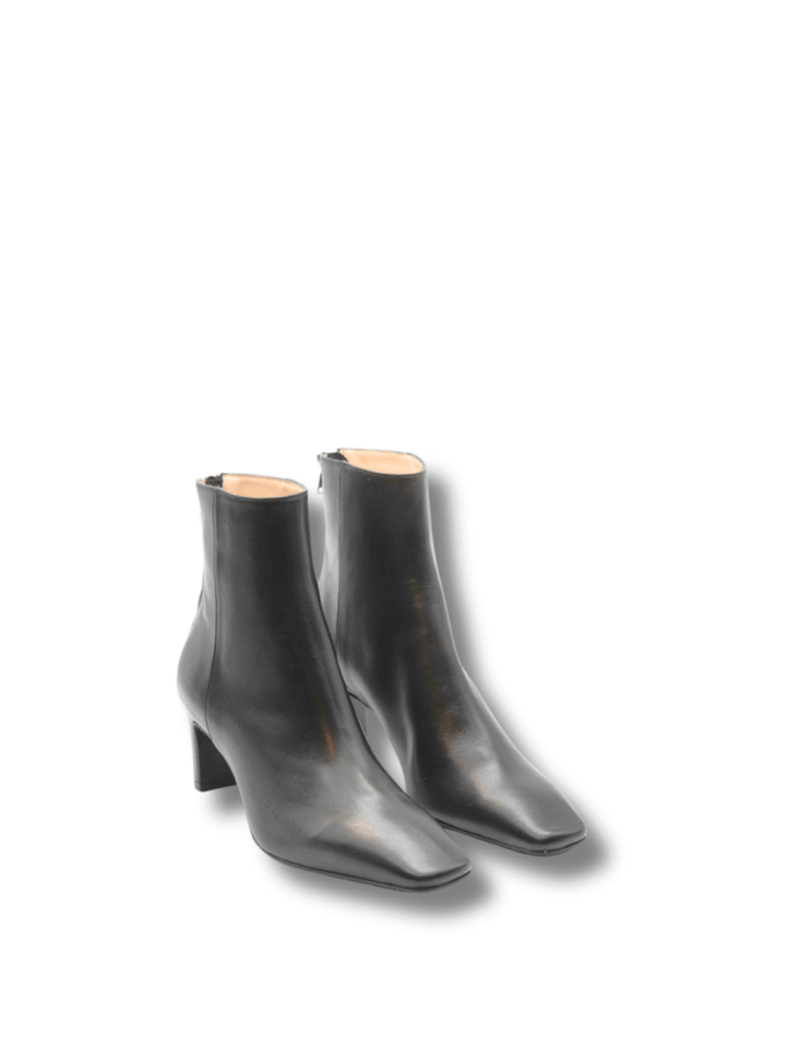 Sort Apair Parigi Halvstøvle I Glat Skind 35 Apair