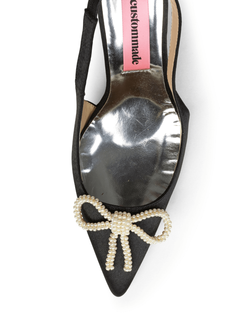 Sort Ayanna Custommade Satin Stilet Med Perlesløjfe 36 Custommade