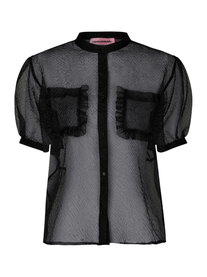 Sort Cam Transparent Custommade Skjortebluse 34/XS Custommade