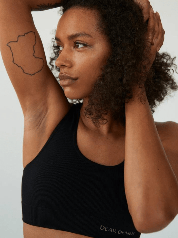 Sort Dear Denier Sømløs Rib Sports Bra S/M Dear Denier