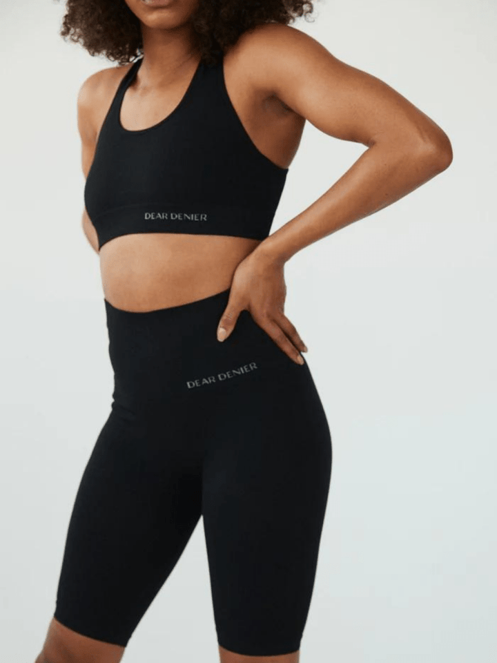 Sort Dear Denier Sømløs Rib Sports Bra S/M Dear Denier