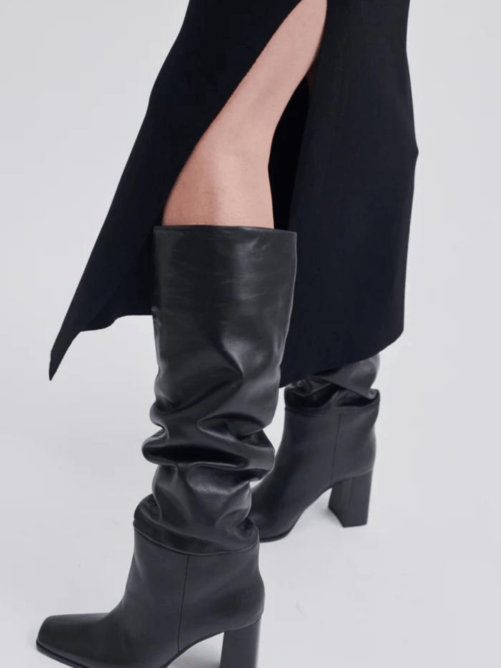 Sort Lang Second Female Yera Strik Kjole XS Second Female