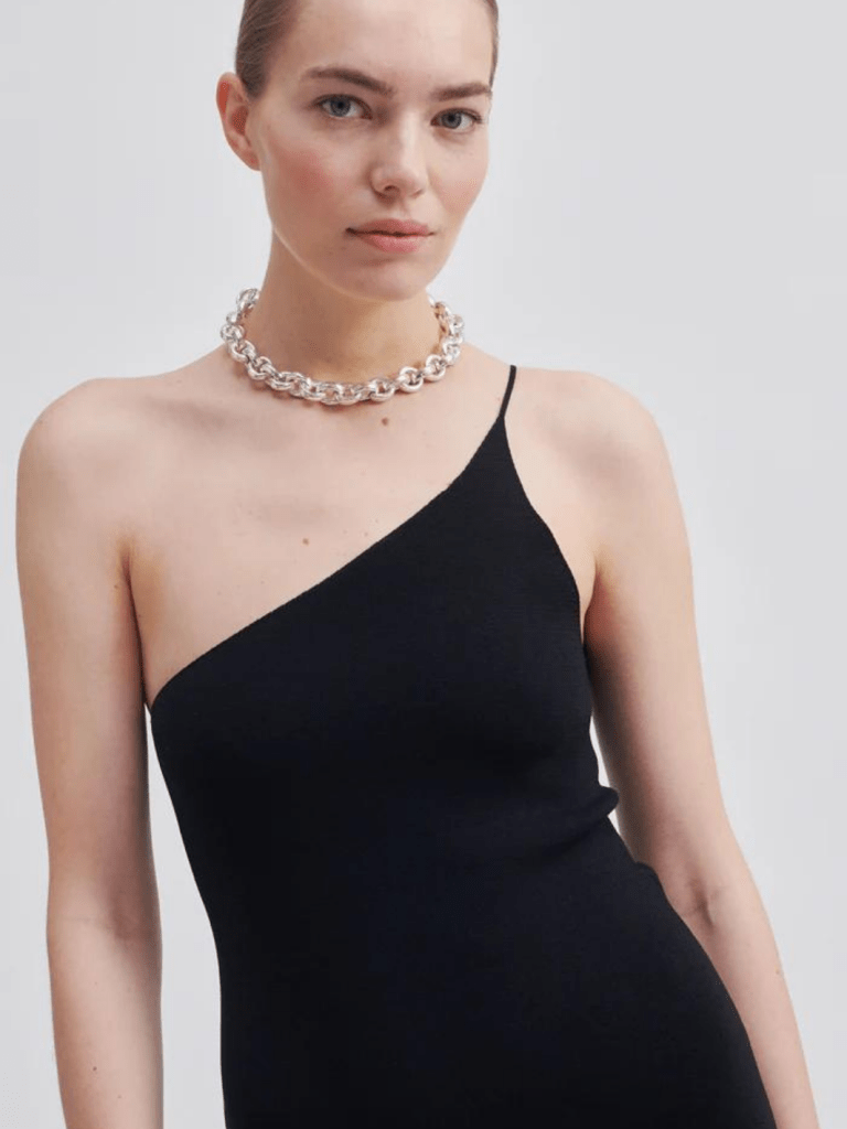 Sort Lang Second Female Yera Strik Kjole XS Second Female