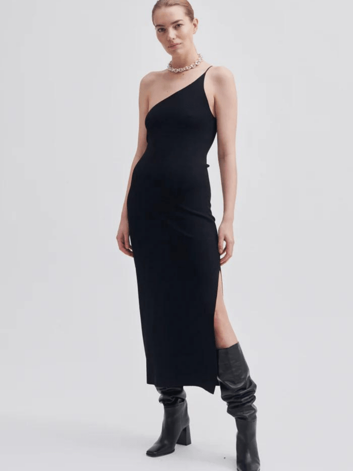 Sort Lang Second Female Yera Strik Kjole XS Second Female