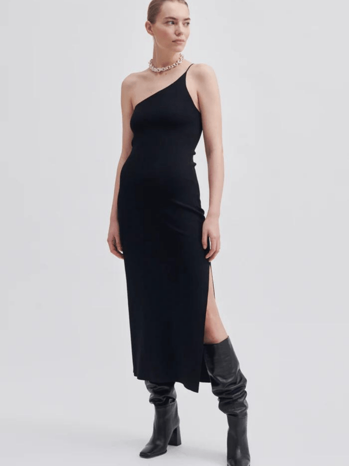 Sort Lang Second Female Yera Strik Kjole XS Second Female