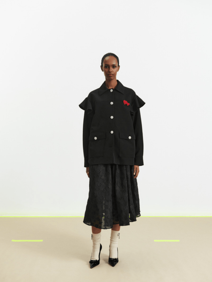 Sort Mønstret Ryana Custommade nederdel 34/XS Custommade