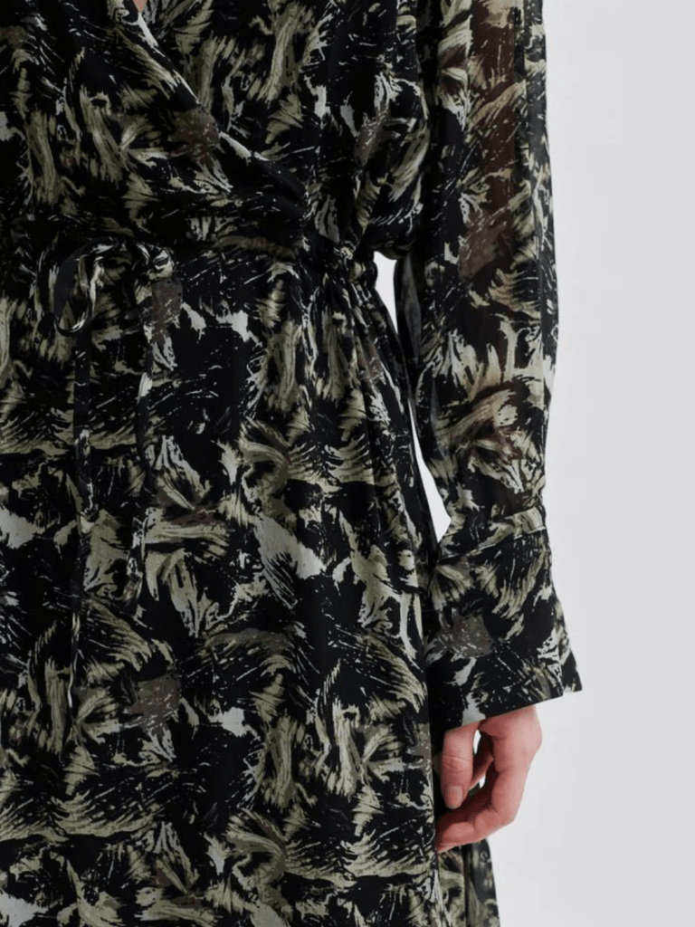 Sort Mønstret Second Female Brush Kjole XS Second Female