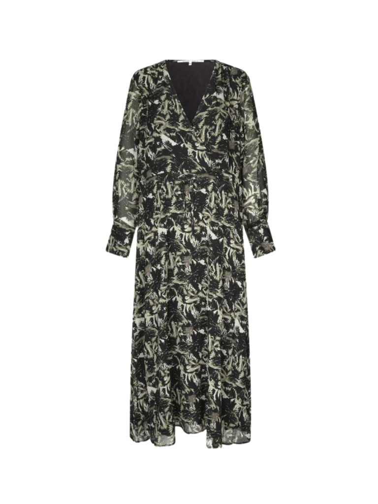 Sort Mønstret Second Female Brush Kjole XS Second Female