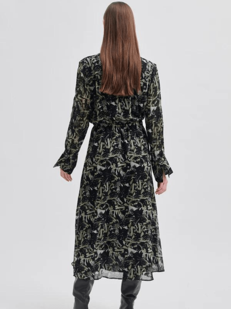 Sort Mønstret Second Female Brush Kjole XS Second Female