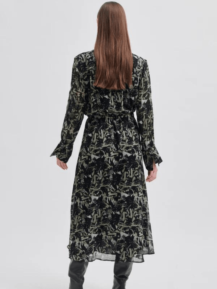 Sort Mønstret Second Female Brush Kjole XS Second Female