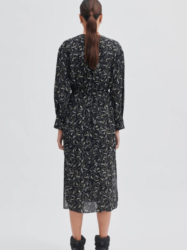 Sort Mønstret Second Female Tour Wrap Kjole XS Second Female