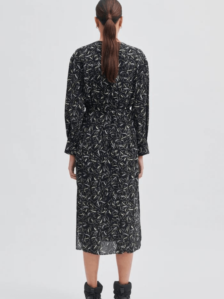 Sort Mønstret Second Female Tour Wrap Kjole XS Second Female