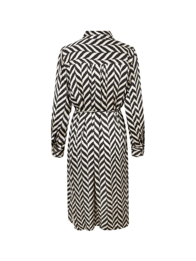 Sort - Sand Mønstret Second Female Ashlen Kjole XS Second Female