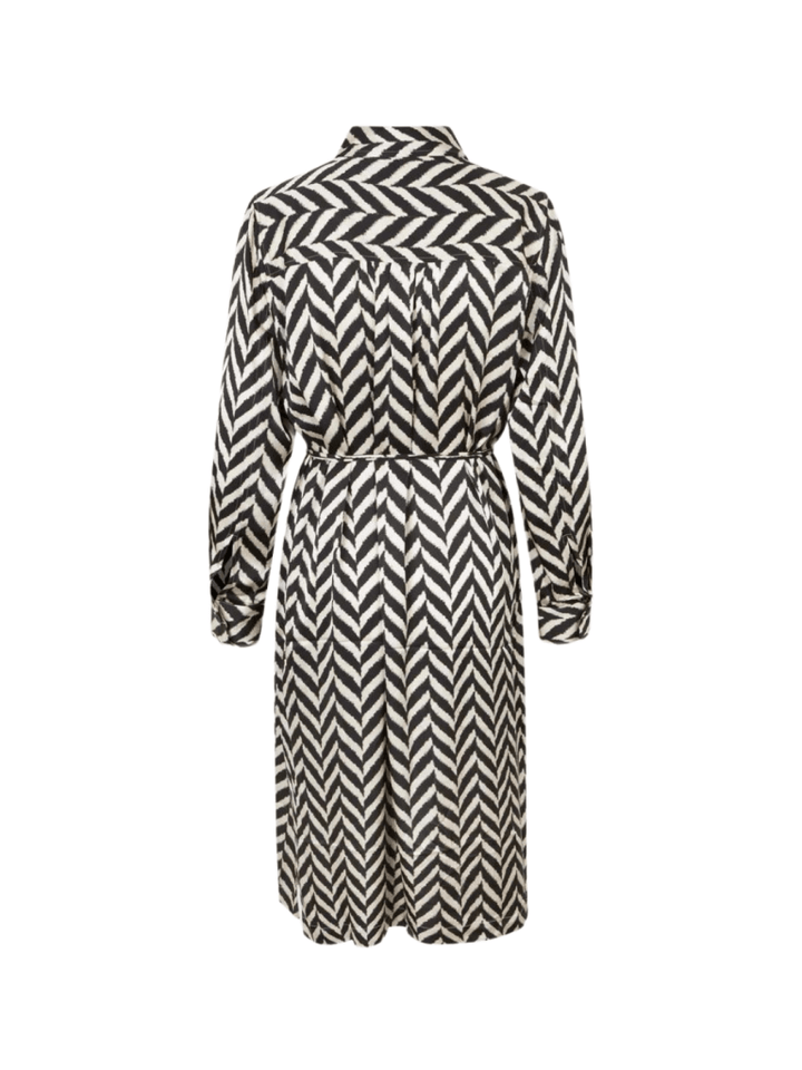 Sort - Sand Mønstret Second Female Ashlen Kjole XS Second Female