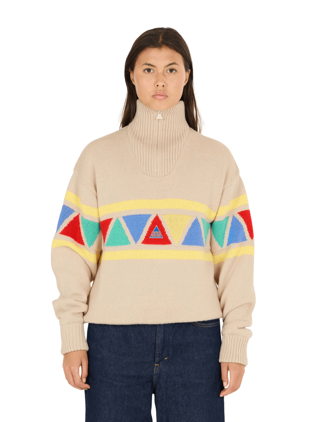 SOS Beige Uni Retro Windbreaker XS SOS Sportgroup