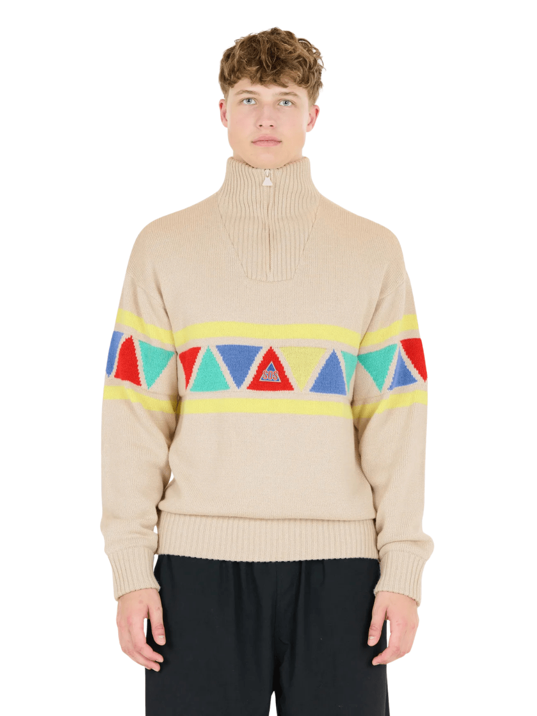 SOS Beige Uni Retro Windbreaker XS SOS Sportgroup