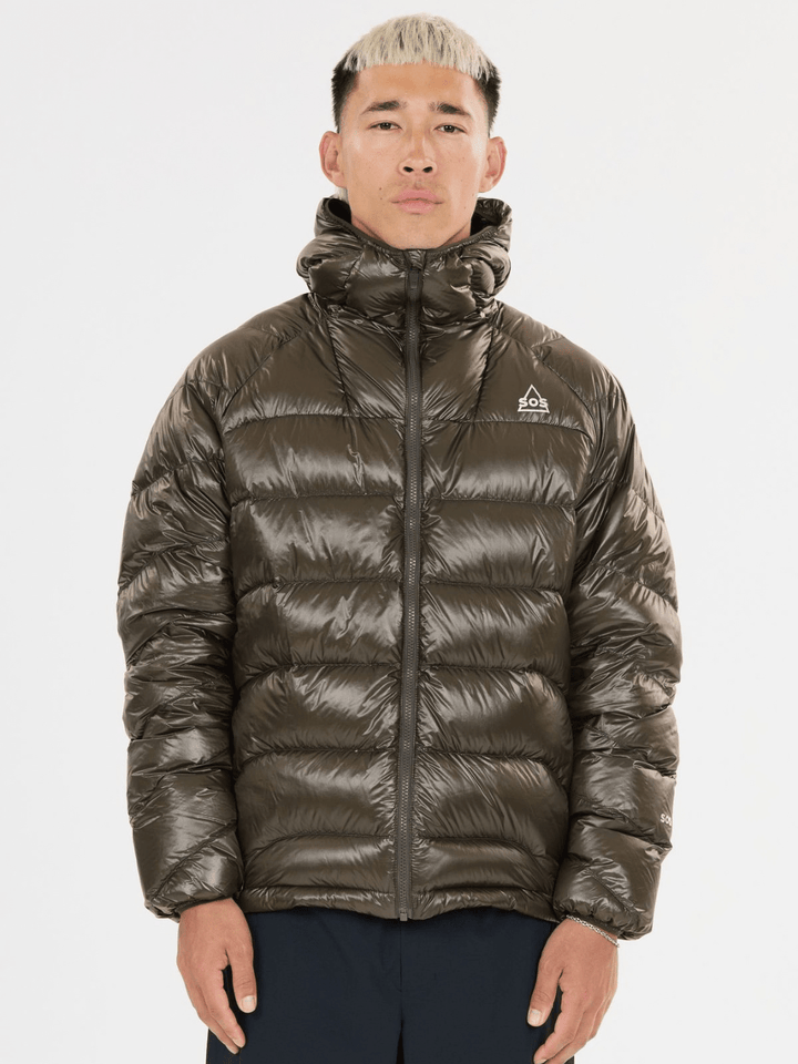 SOS Mørk Armygrøn Makalu Unisex Letvægts Dunjakke XXS SOS Sportgroup