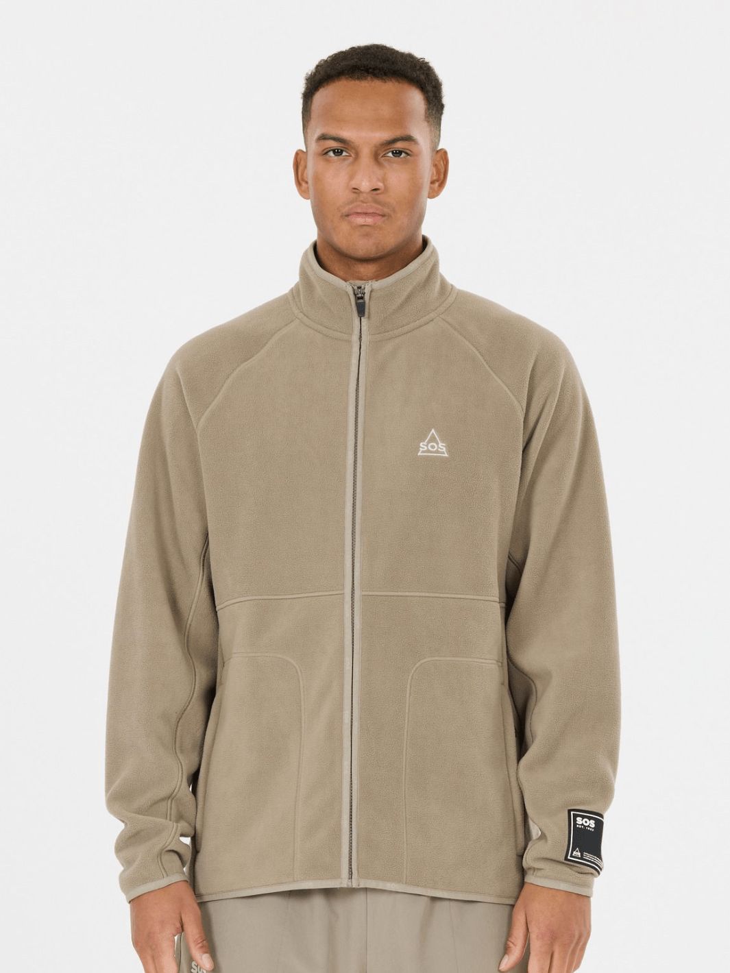 SOS Munson Fleece - Beige Herre Fleecejakke S SOS Sportgroup