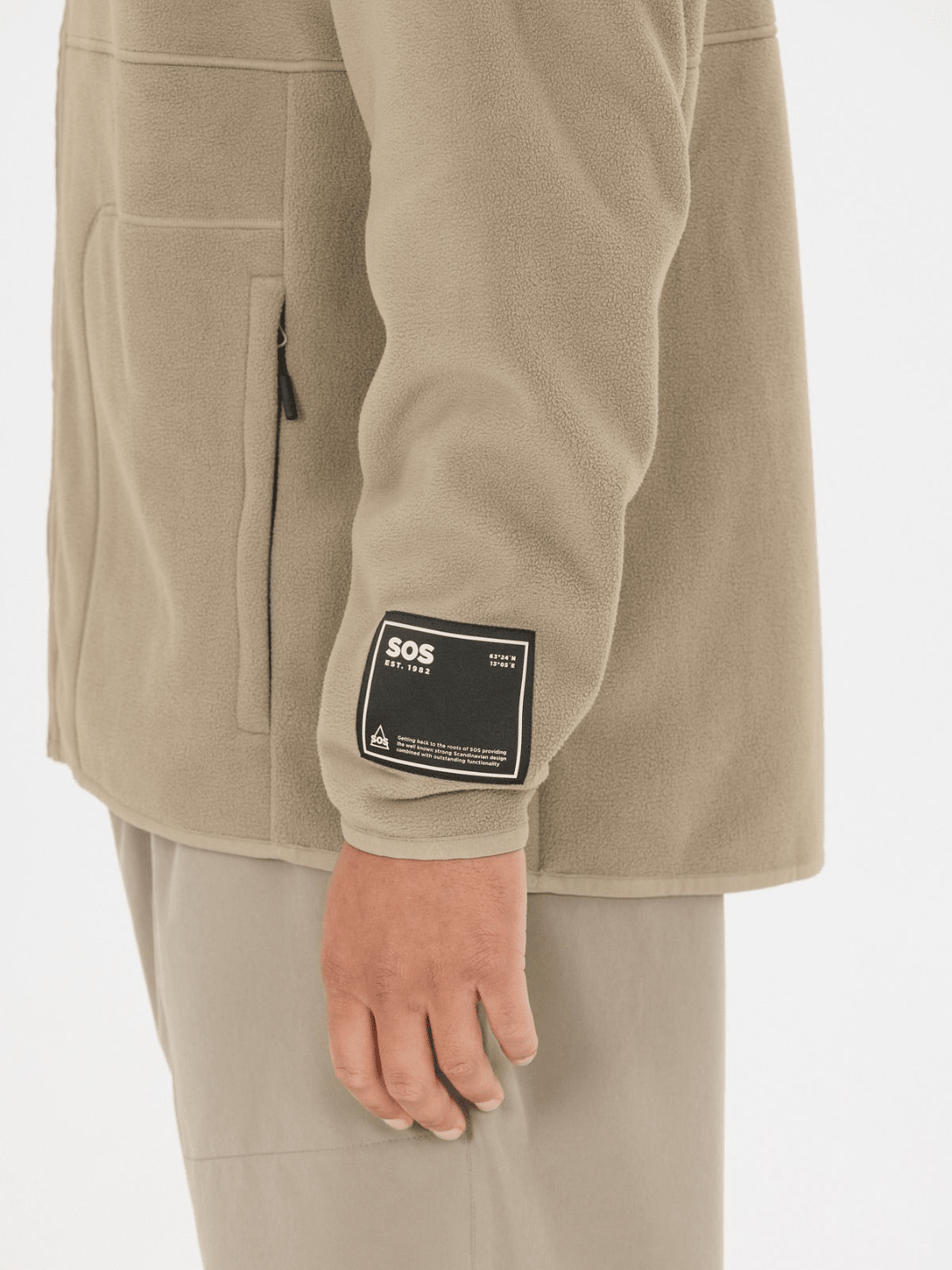 SOS Munson Fleece - Beige Herre Fleecejakke S SOS Sportgroup