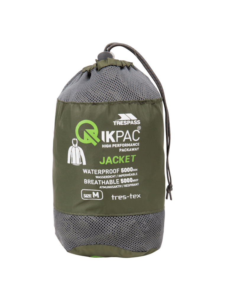 Trespass Armygrøn Qicpac Unisex Regnjakke Armygrøn Trespass