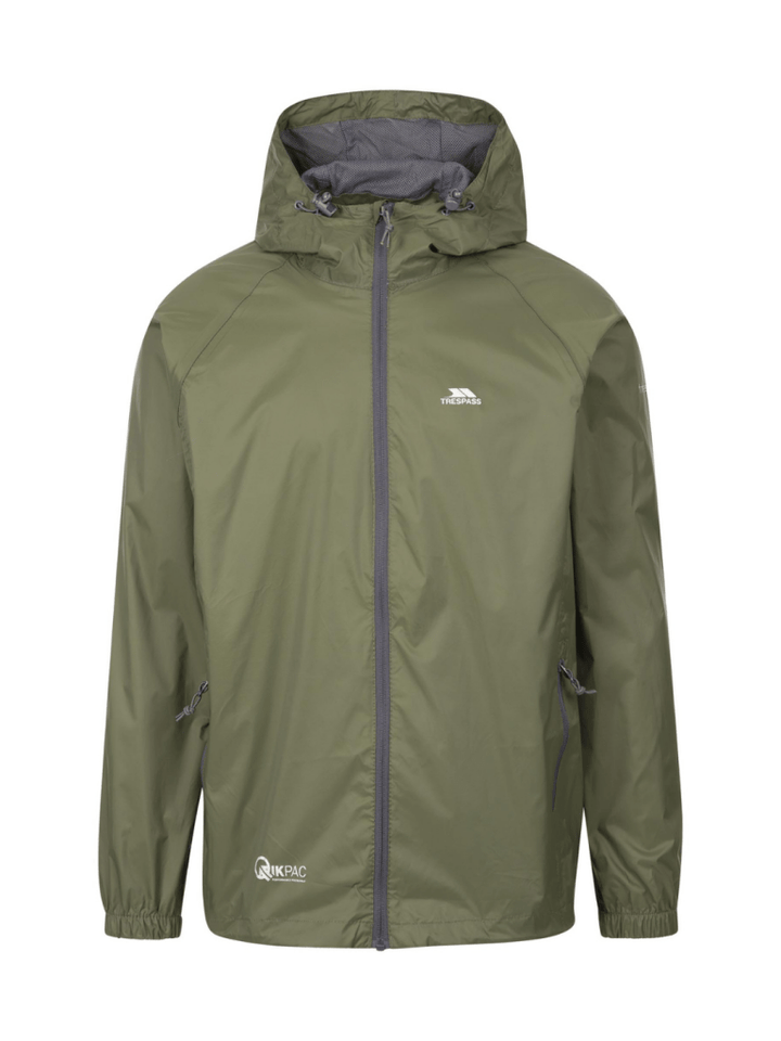 Trespass Armygrøn Qicpac Unisex Regnjakke Armygrøn Trespass