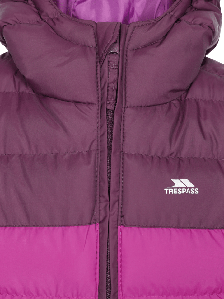 Trespass Bordeaux - Rosa Oskar Børne Dynejakke 3 - 4 år Trespass