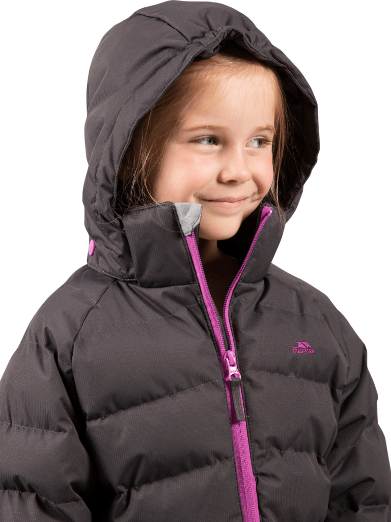 Trespass Koksgrå Amira Pige Dynejakke 3 - 4 år Trespass